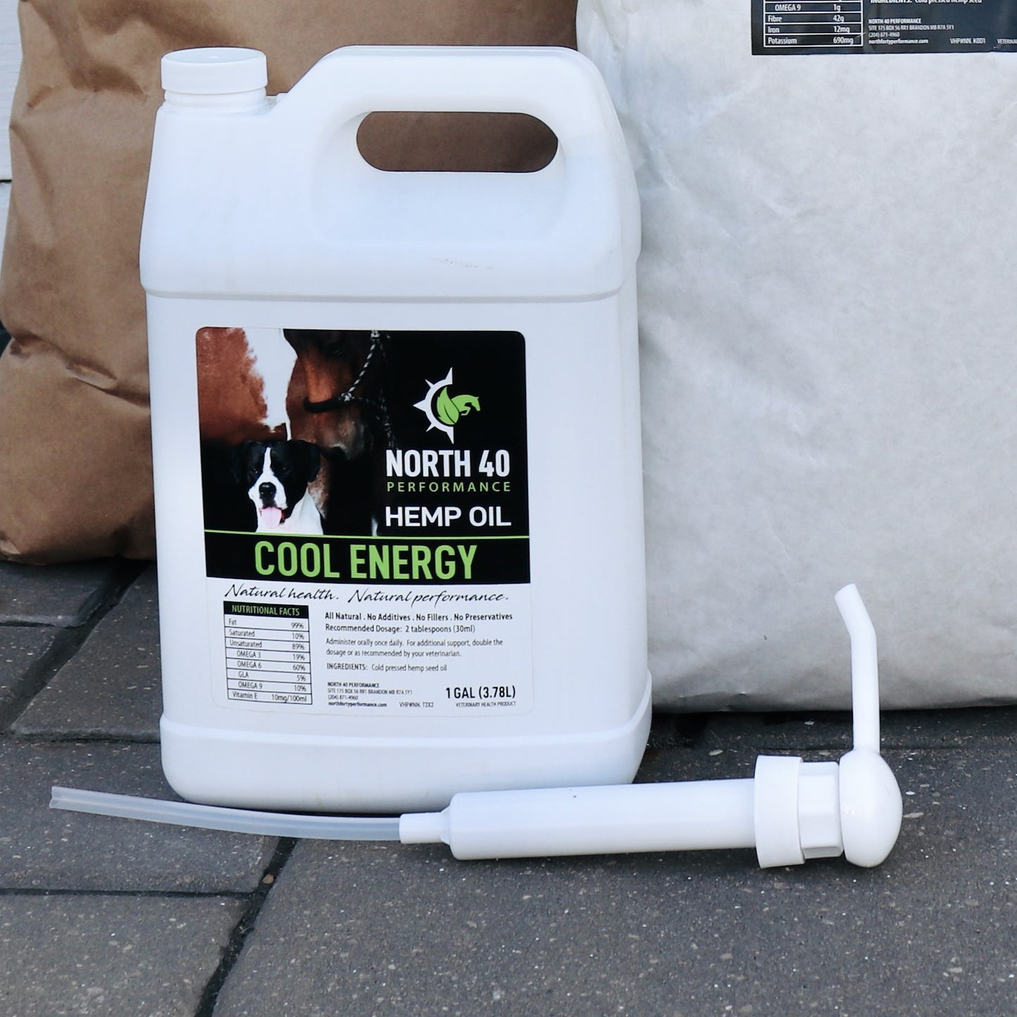 Cool Energy Hemp Oil comes with a handy pump for feeding and storage.