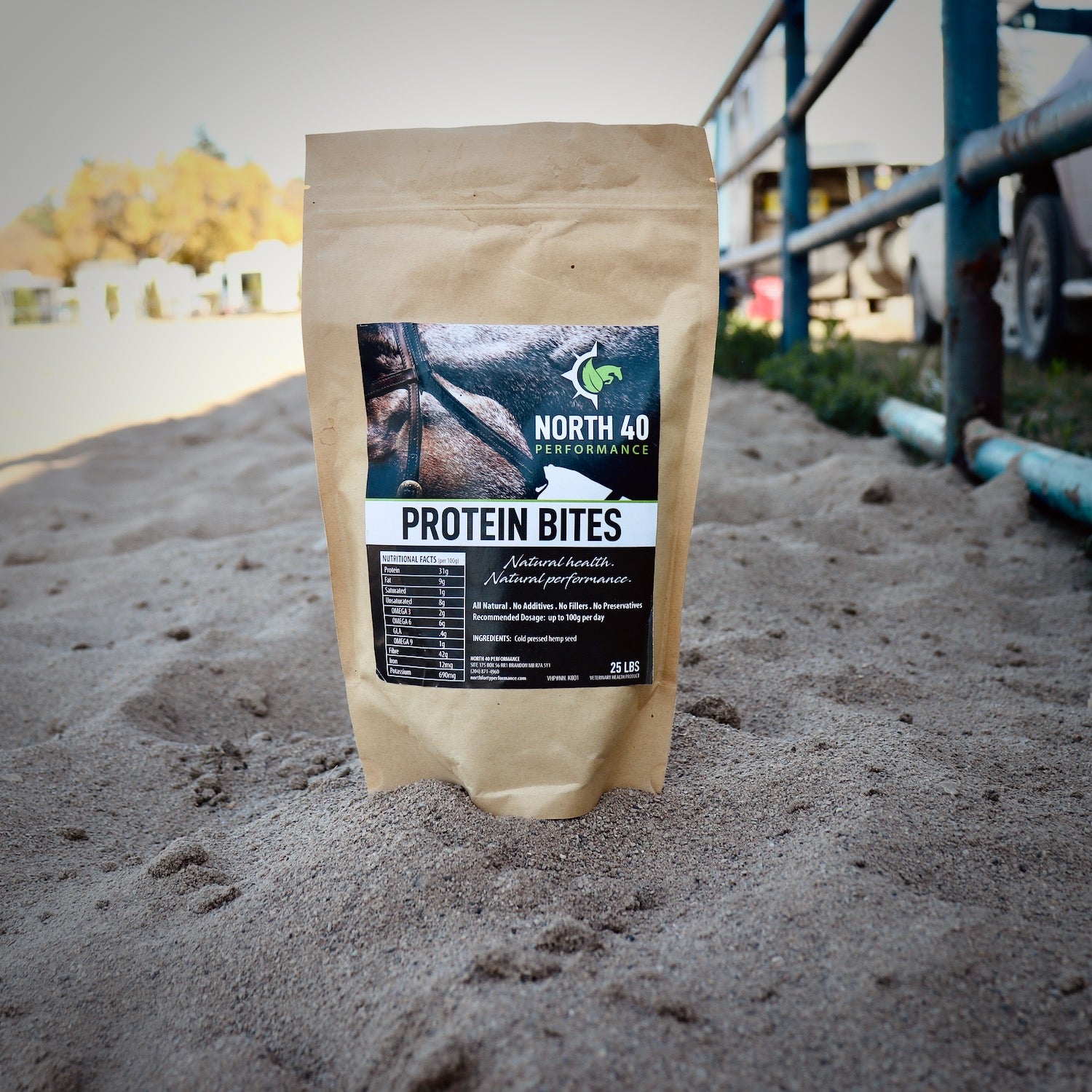 Grab a sample size bag of protein bites, a pelleted hemp feed