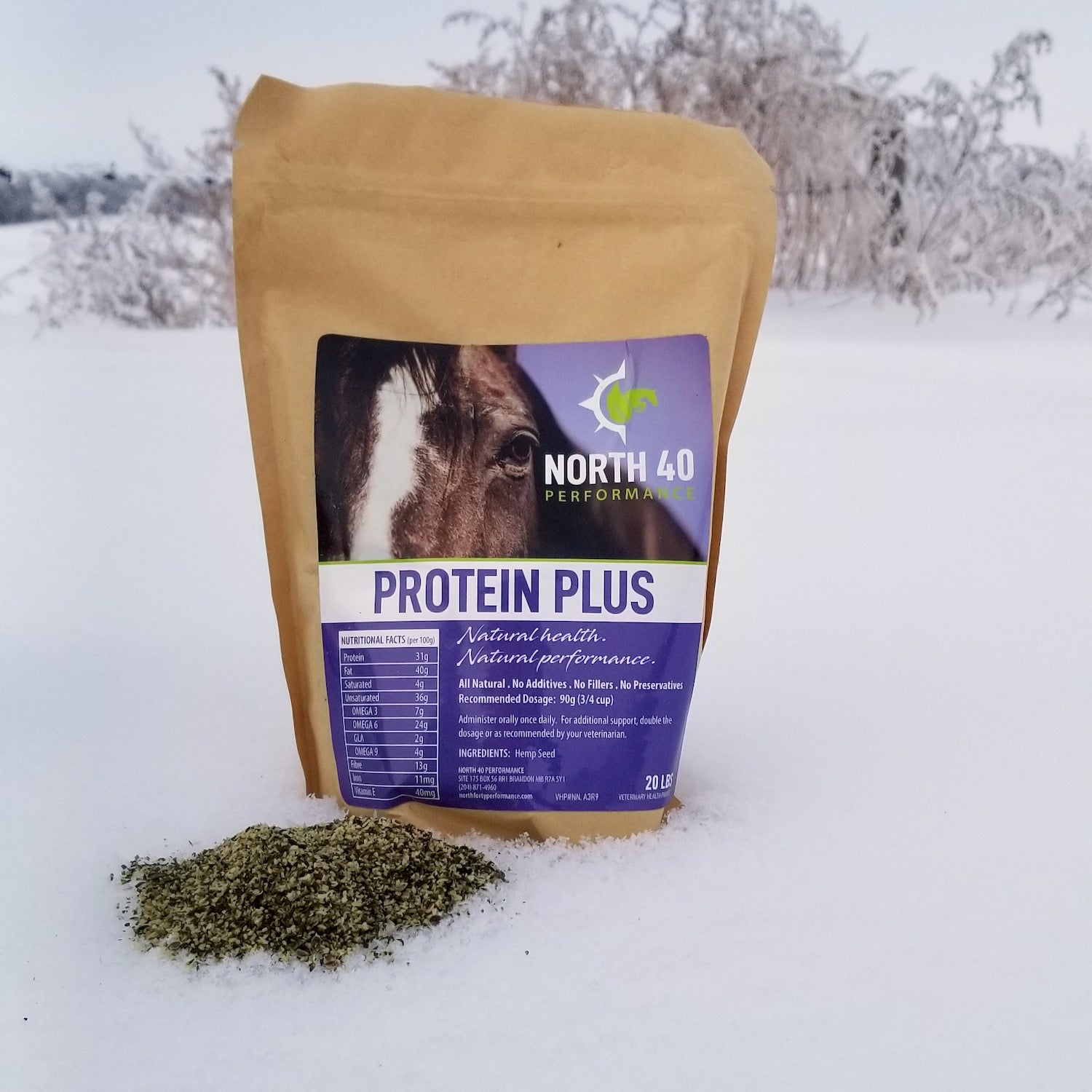 Protein Plus, a hemp seed product, comes in sample sized bags